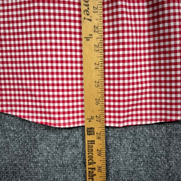 Vineyard Vines Performance Shirt Youth L 16 Red Gingham On-The-Go brrr 0788 - Picture 6 of 7